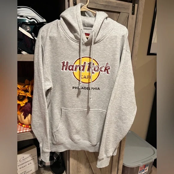 Hard Rock Cafe - Philadelphia Heather grey hoodie - Picture 2 of 9